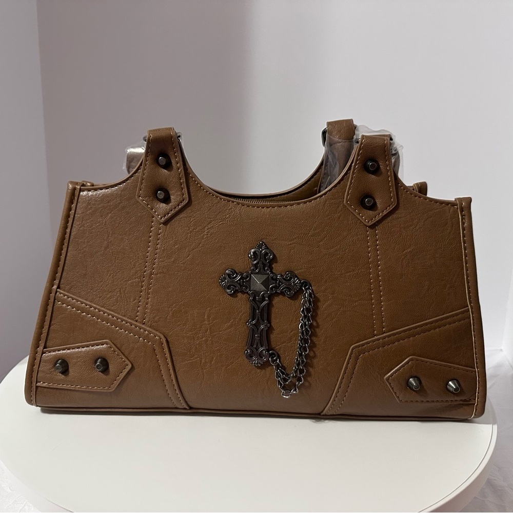 NWT HARDCORE DEVOTION SHOULDER BAG brown Dolls Kill